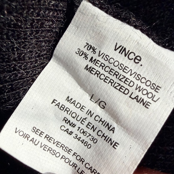 Vince Wool Blend Drop Shoulder Sweater, Large - Picture 9 of 9